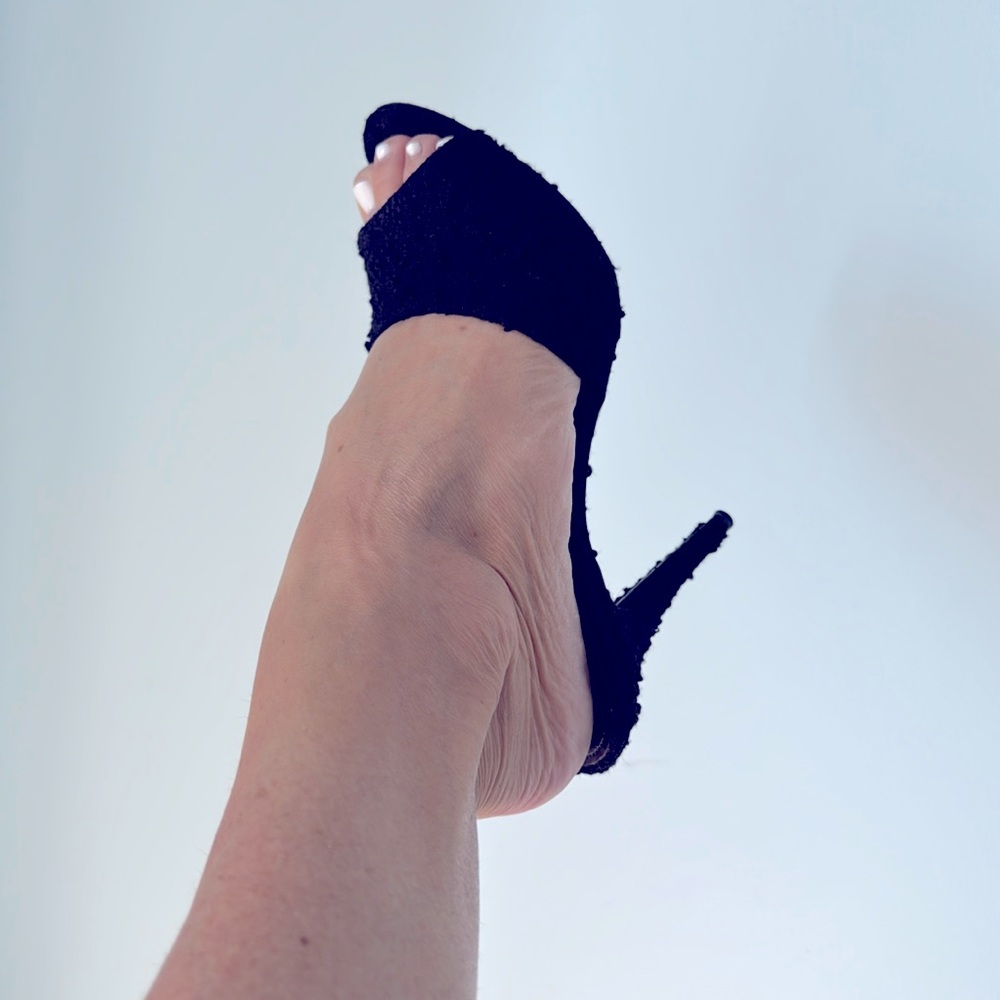 YSL Boucle Tweed La 16 Mule Sandals